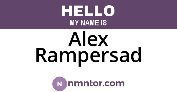 Alex Rampersad