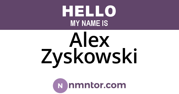 Alex Zyskowski