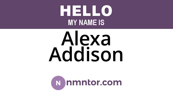 Alexa Addison