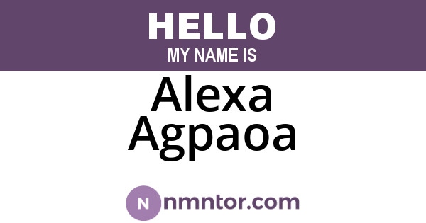 Alexa Agpaoa