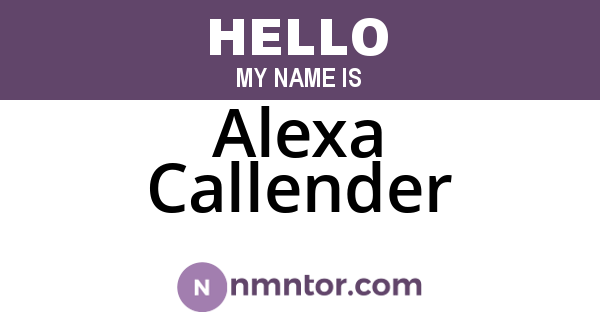Alexa Callender