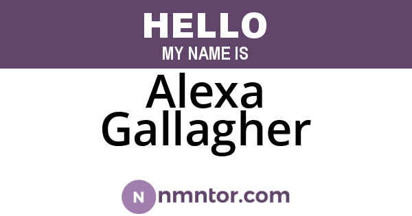 Alexa Gallagher