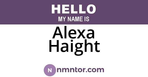 Alexa Haight