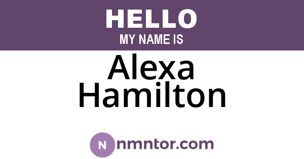 Alexa Hamilton