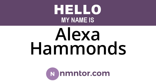 Alexa Hammonds