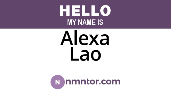 Alexa Lao