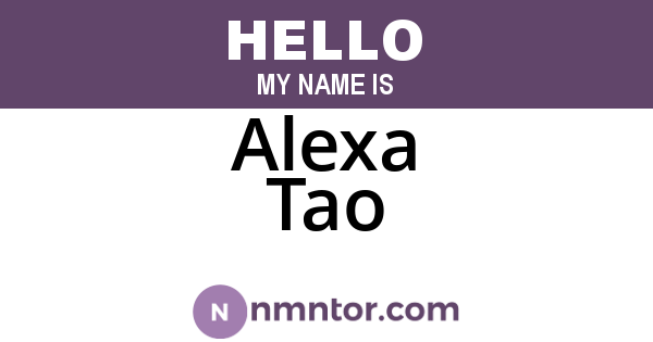 Alexa Tao