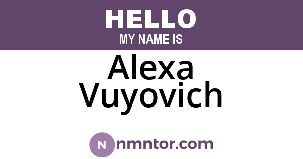 Alexa Vuyovich