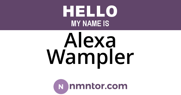 Alexa Wampler