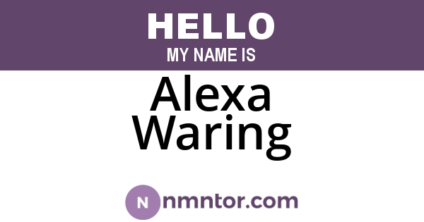 Alexa Waring