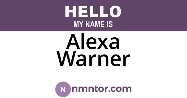 Alexa Warner