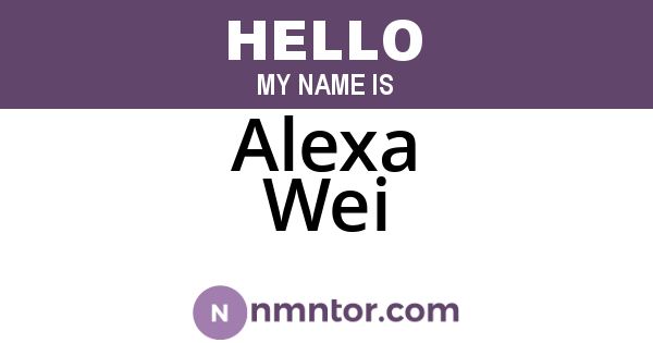 Alexa Wei