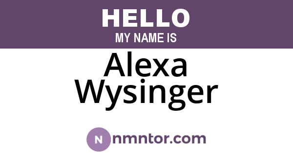 Alexa Wysinger