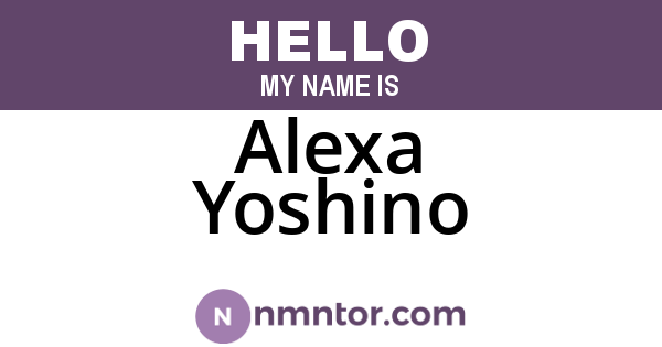 Alexa Yoshino
