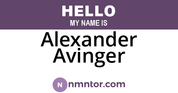 Alexander Avinger