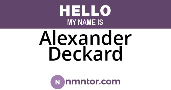 Alexander Deckard
