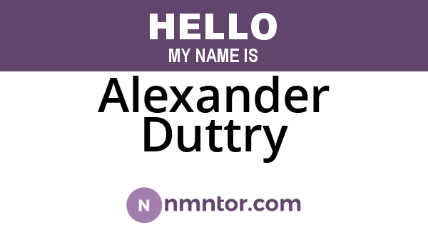 Alexander Duttry