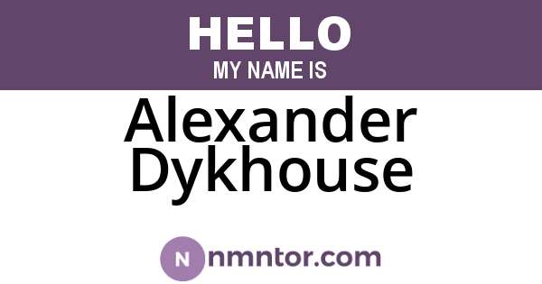 Alexander Dykhouse