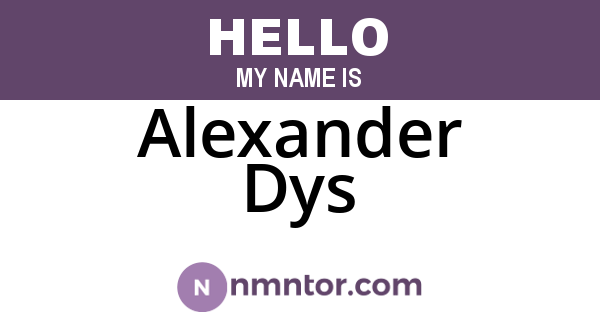 Alexander Dys