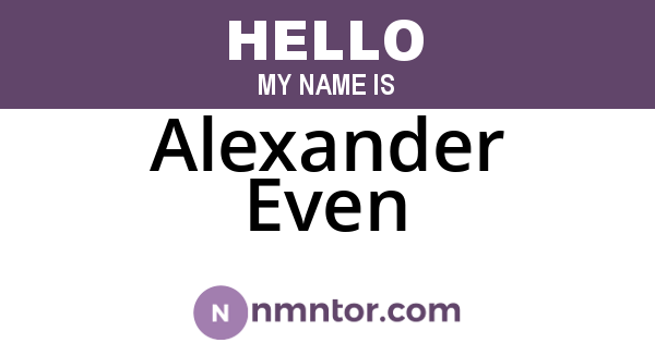 Alexander Even