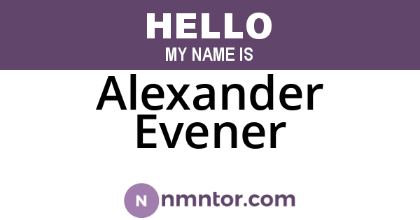Alexander Evener