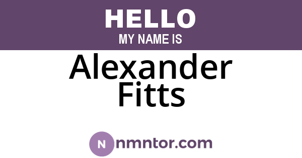 Alexander Fitts