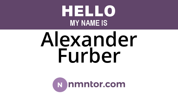 Alexander Furber