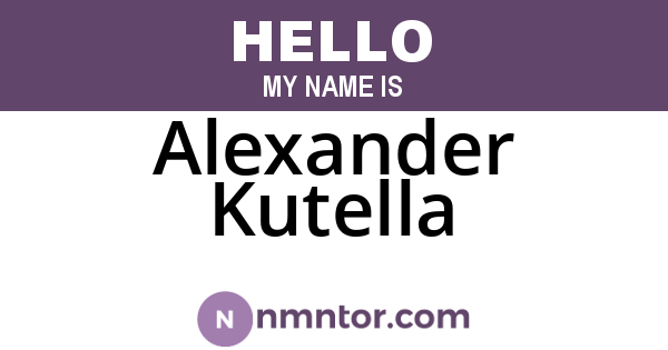 Alexander Kutella