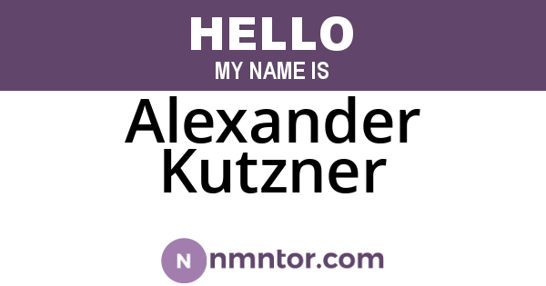 Alexander Kutzner