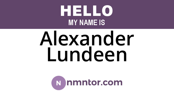 Alexander Lundeen