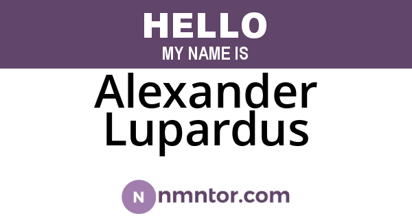 Alexander Lupardus