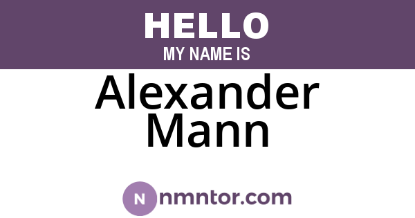 Alexander Mann