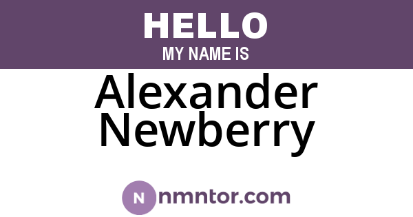 Alexander Newberry
