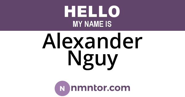 Alexander Nguy