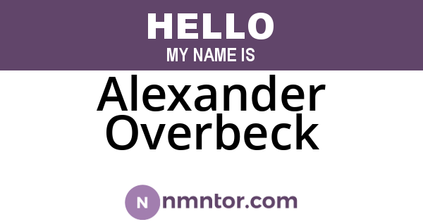 Alexander Overbeck