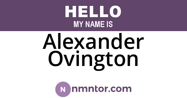 Alexander Ovington