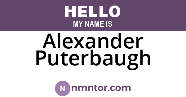 Alexander Puterbaugh