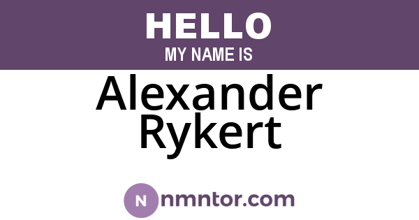 Alexander Rykert