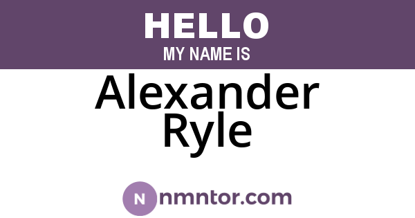 Alexander Ryle