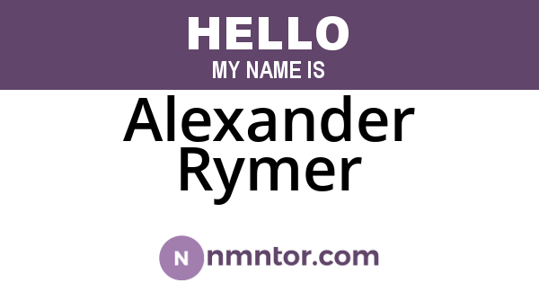 Alexander Rymer