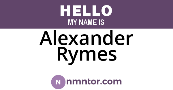 Alexander Rymes