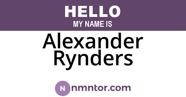 Alexander Rynders