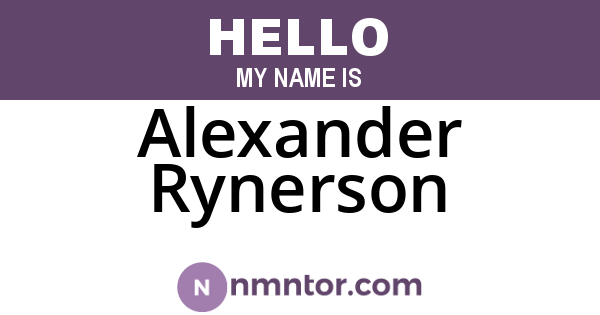Alexander Rynerson