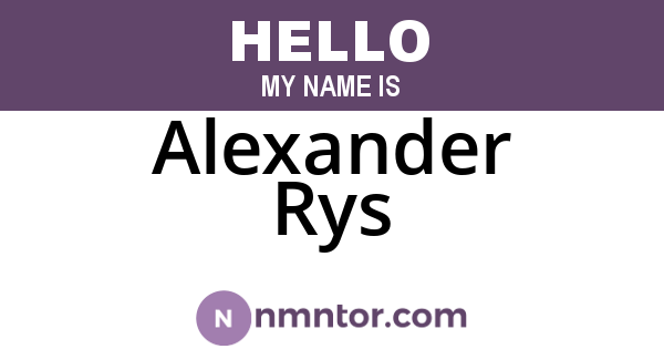Alexander Rys