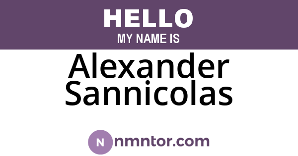 Alexander Sannicolas