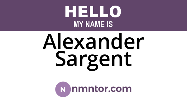 Alexander Sargent