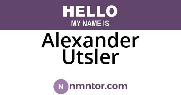 Alexander Utsler