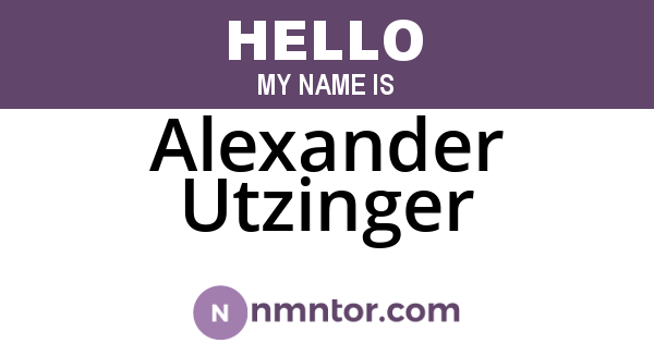 Alexander Utzinger