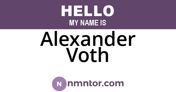Alexander Voth