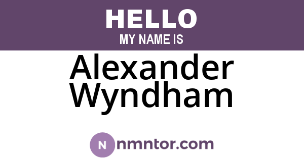 Alexander Wyndham